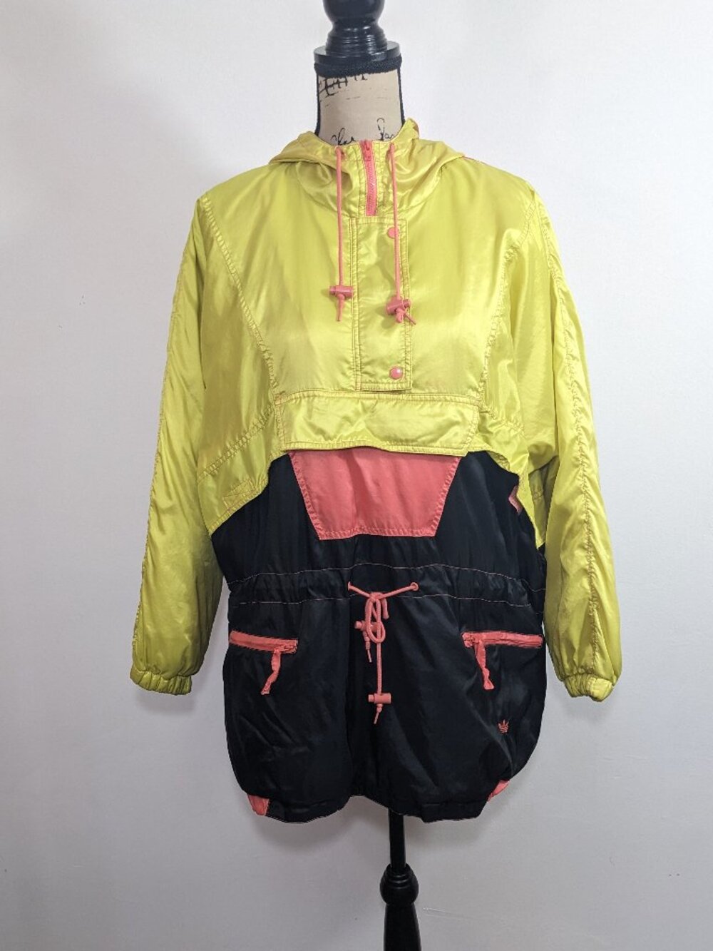 Vintage Adidas Jacket Color Block Windbreaker Anorak Hooded Retro Unisex M 80s
